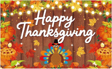 Thanksgiving Day Banner, 5.91X3.61Ft, Polyester Fabric Backdrop, for Thanksgivin