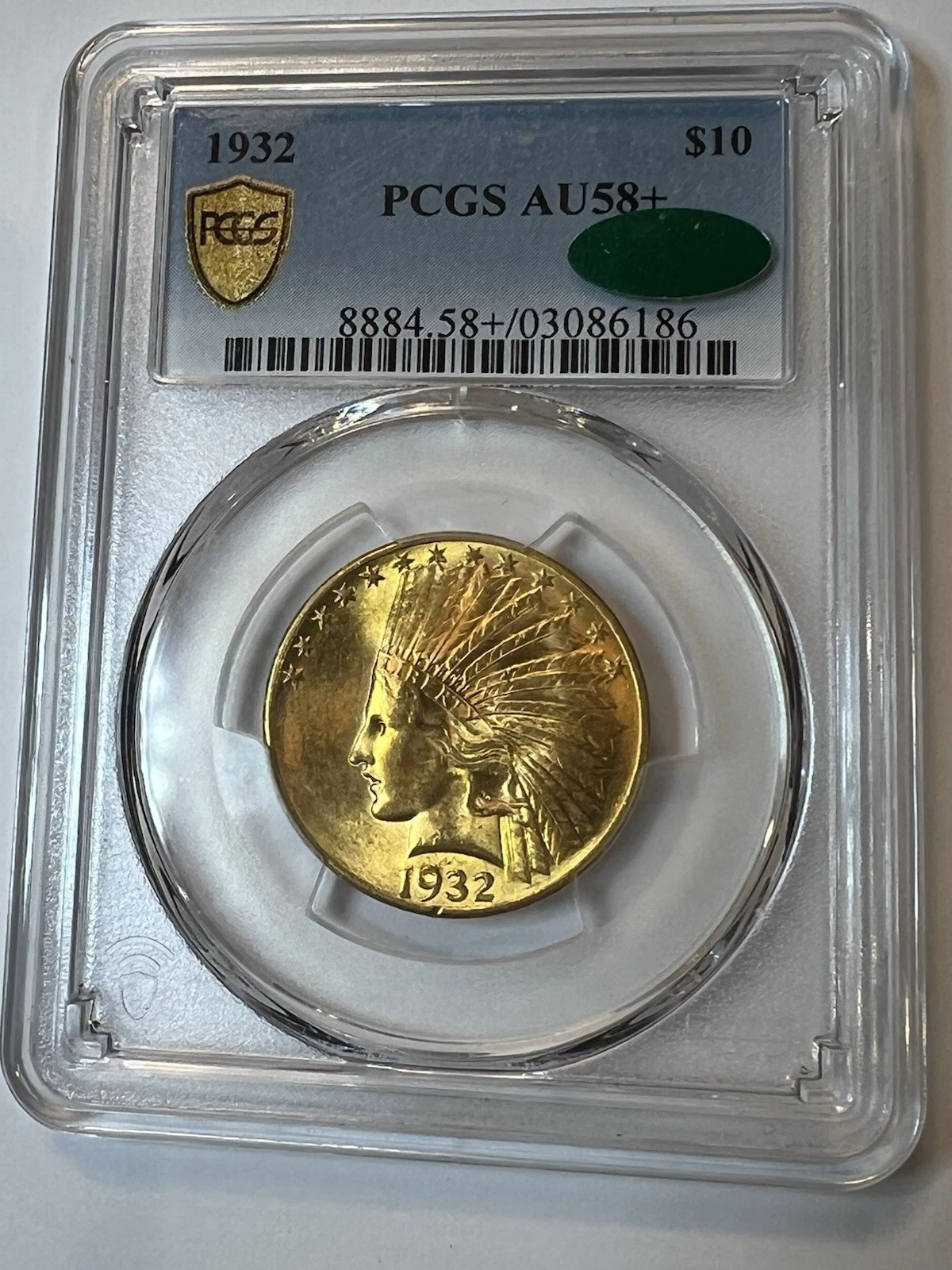 1932 $10 Gold Indian PCGS AU58+ CAC POP 1