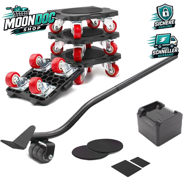 MöBel Transportroller Set 360° Drehbar Max. 300 Kg Mit MöBelheber FüR Schwere-image