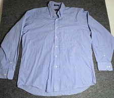 Chaps Men’s Blue Oxford Long Sleeve 16.5 34/35 Dress Shirt Cotton Blend