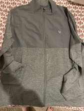 Nice Men's Vuori Sunday Element Track Jacket Full Zip Gray Heather Large