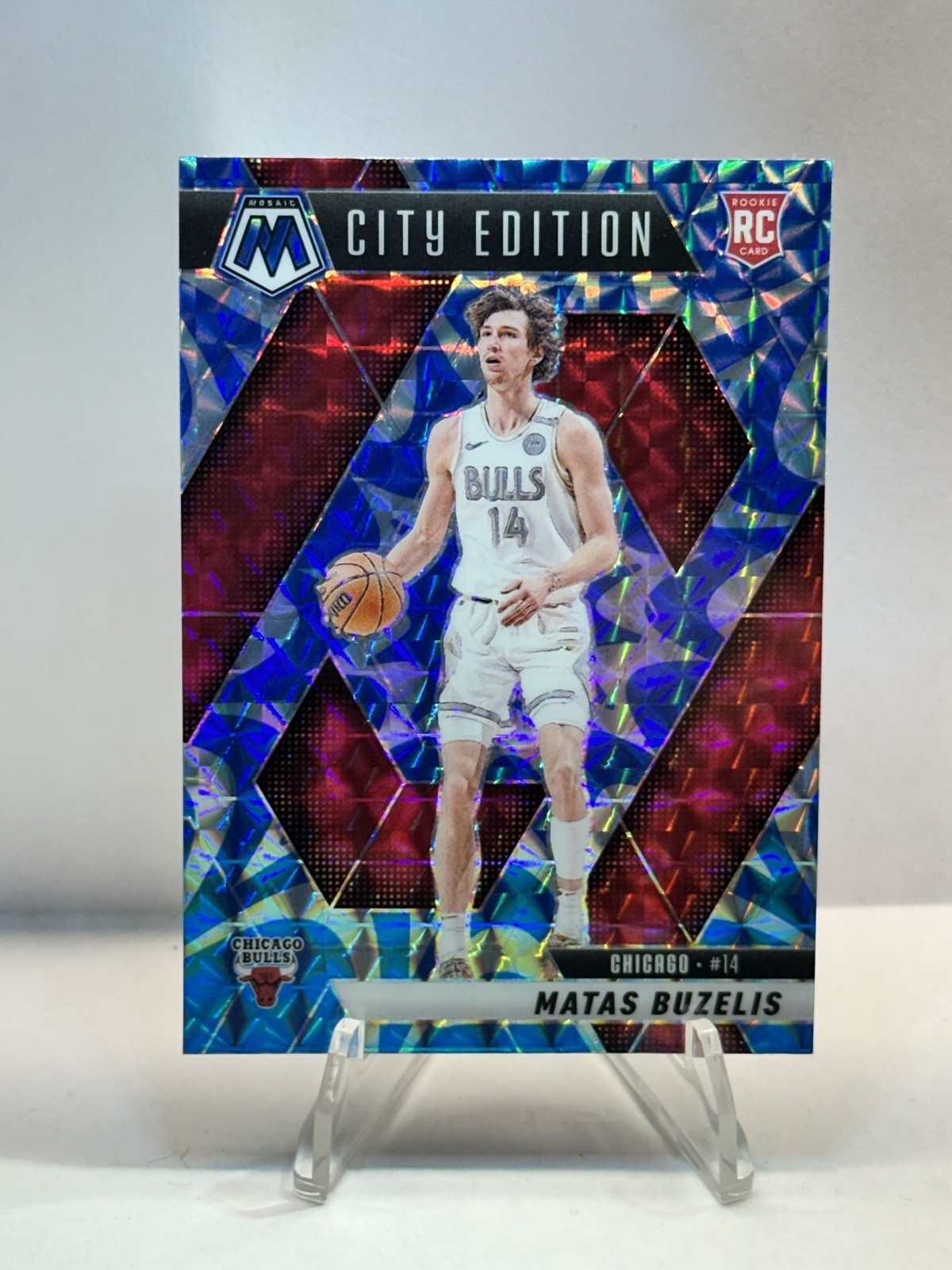 2024 Panini Mosaic - City Edition Matas Buzelis #273 Reactive Blue Mosaic Prizm