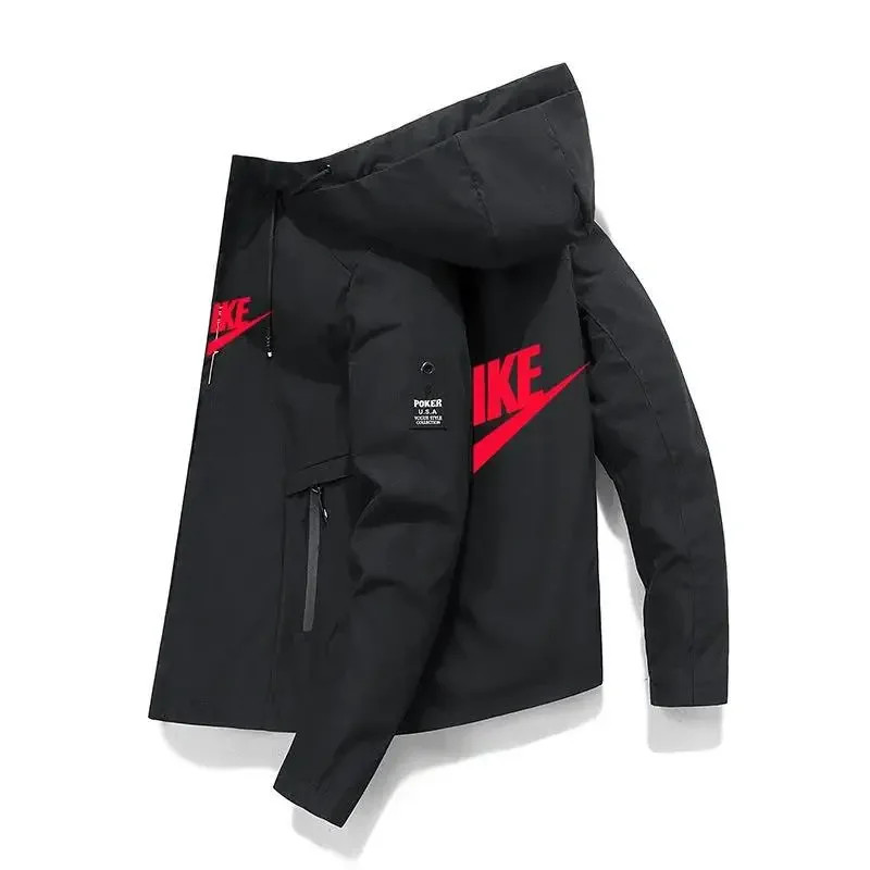 2025 HQ Men's Spring Autumn Windproof Zipper Hoodie Baseball Jackets