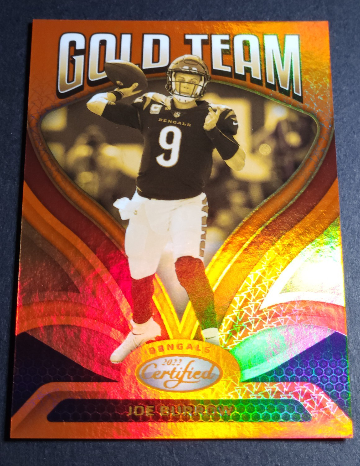 2022 PANINI CERTIFIED MIRROR ORANGE #GT-6 JOE BURROW SN#/149 BENGALS *NRMT/MINT*