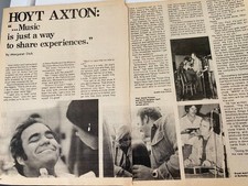 Hoyt Axton, Two Page Vintage Clipping