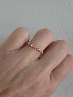14k Rose Gold Diamonds Ring Adrianna Papell Designer Ring Size 7