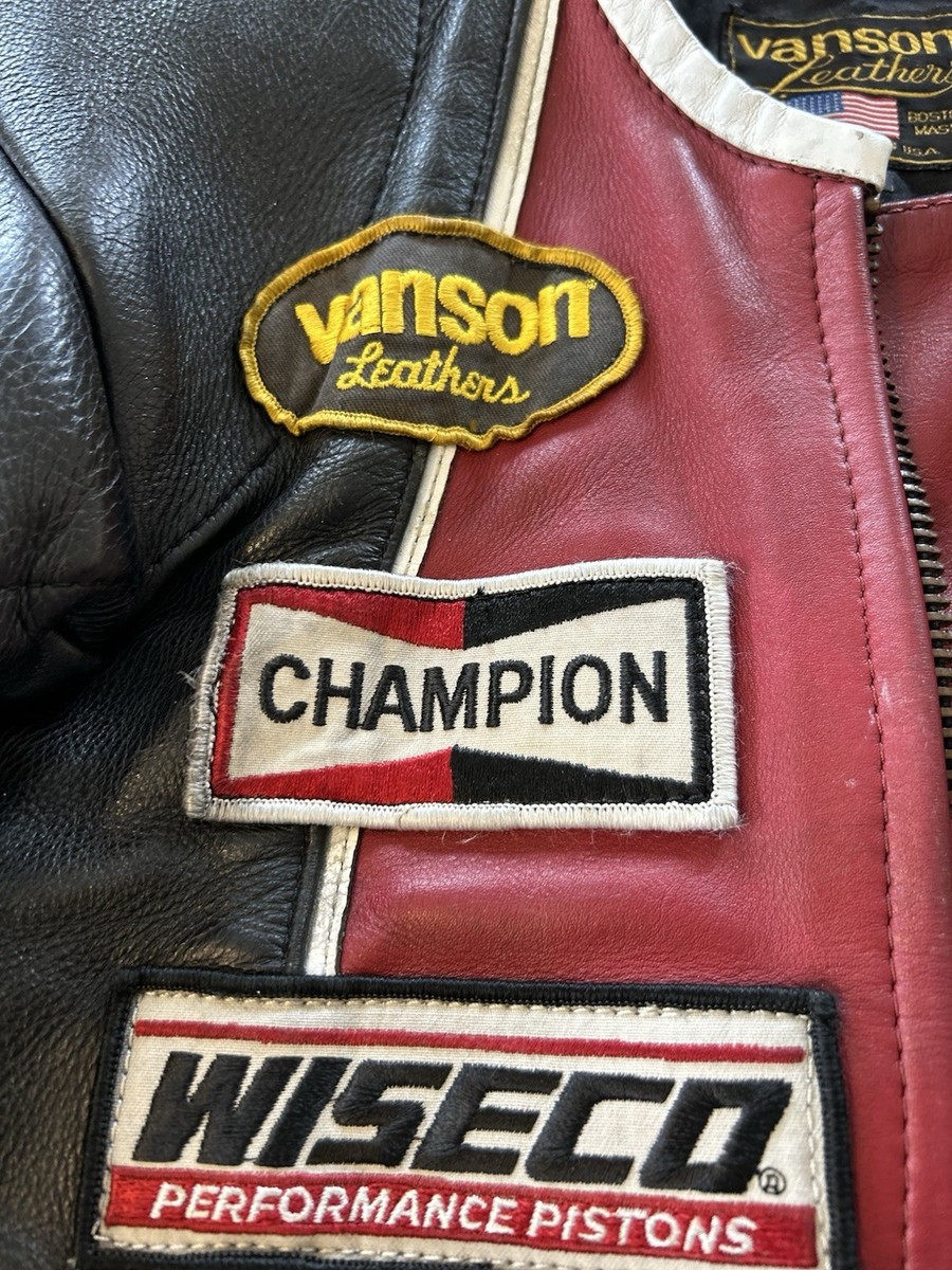 vanson】 36 leather jacket onestar Racing motorcycle 90s 80s