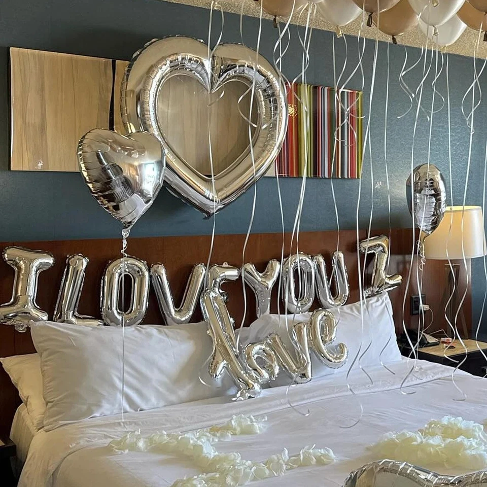 16Inch I Love You Foil Letter Balloon Banner Wedding Engagement Party Decoration - Image 3 of 4