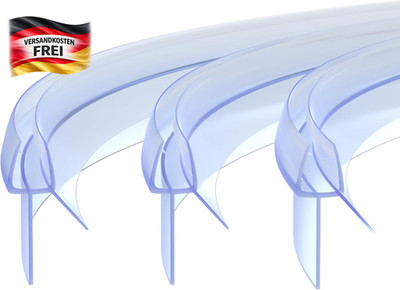 Duschdichtung gebogen für Glastüren 4-6 mm wasserdicht, 3 Stück
