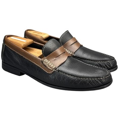 Florsheim Franklin Two-Tone Black Brown Textured Leather  display picture 2