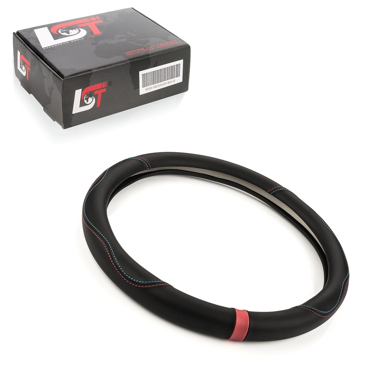 Steering Wheel Cover Ø 38 Cm 15 Inch Black Red Blue For Subaru