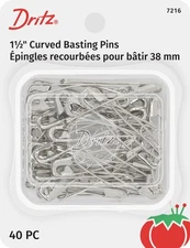 Dritz Size 2 Curved Safety Pins 40 Ct Rust Resistant for Sewing Quilting Crafts