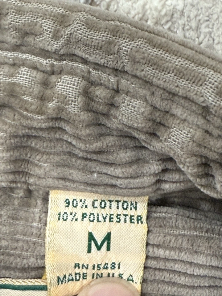 Camisa LL Bean Para Hombre Mediana Marrón Pana Abotonada Doble Bolsillo EE. UU. Foto 3 de 4