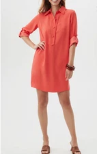 NEW Trina Turk Portrait Collar Shirt Dress SLUSHIE Sz XL