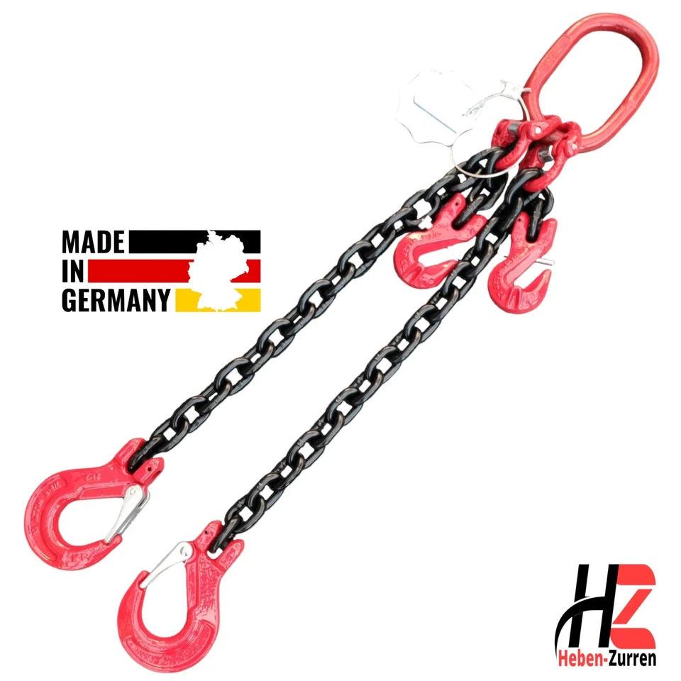 2-Strang Anschlagkette 8mm GK8 EN 818-4 schwarz Lasthaken | 2800 kg Tragkraft - Bild 4 von 4