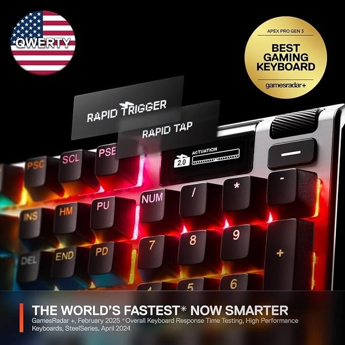 SteelSeries Apex Pro Gen 3 Gaming Keyboard – 64660 – ENGLISH (US) QWERTY – NEW - Image 4 of 4