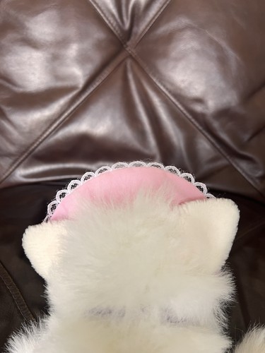 1995 Tyco Kitty Kitty Fancy Kittens gatto persiano bianco peluche con cofano - Foto 4 di 8