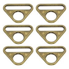 6Pcs 1.26 Inch Triangle Buckle Adjuster D Ring Triangle Buckles Bronze