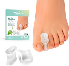12-Pack Gel Toe Separators   Bunion Pads   Toe Spacers for Straightening Over...