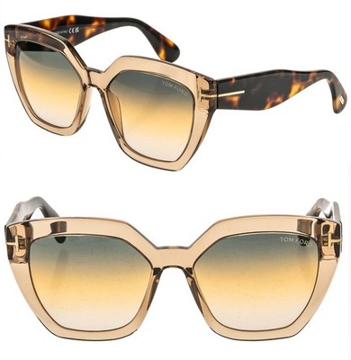 TOM FORD PHOEBE TF939 45B Brown Yellow Classic Sunglasses 939 FT0939 Authentic