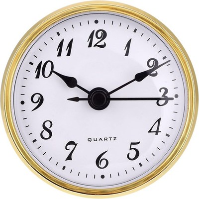 Hicarer 2.8 Inch/ 70 mm Quartz Clock Insert, Gold Trim, Arabic Trim 