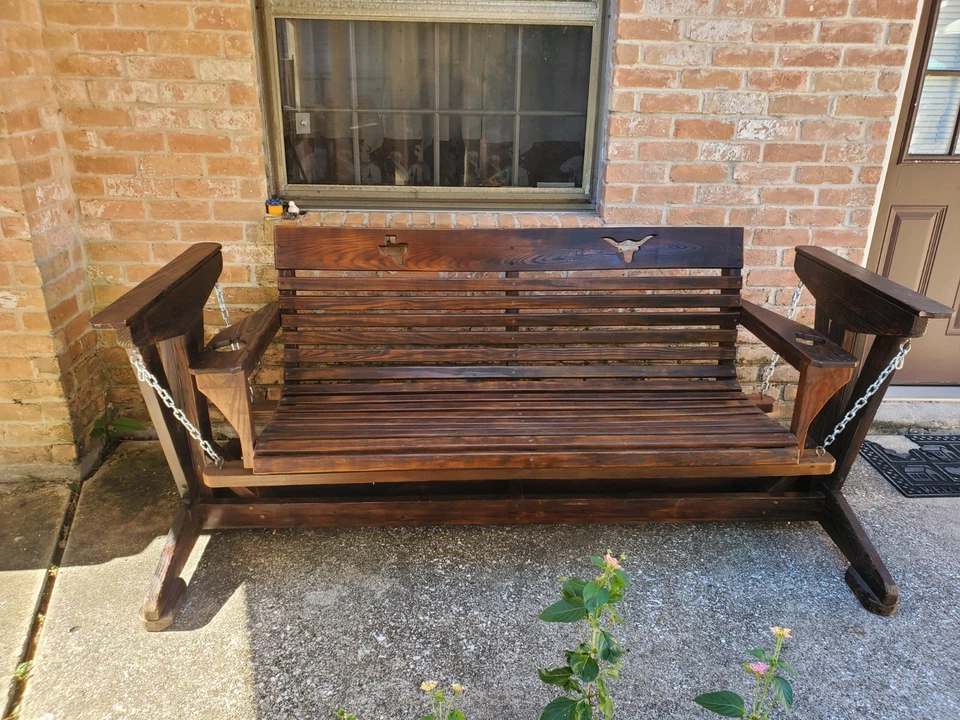 Handmade,Heavy Duty, Wood Bench Glider - Image 2 of 4