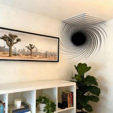 Impossible Corners 3D Vortex Wall Sticker Removable Wall Art Illusion Decal