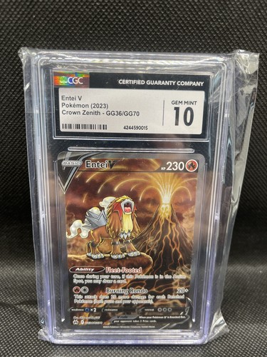 Entei V GG36/GG70 Crown Zenith Galarian Gallery Ultra Rare Holo CGC 10 - Picture 1 of 2