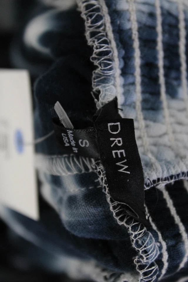 Drew Womens Cotton Tie Dye Smocked Waist Wide Legged Pants Blue Size S - Image 4 of 4