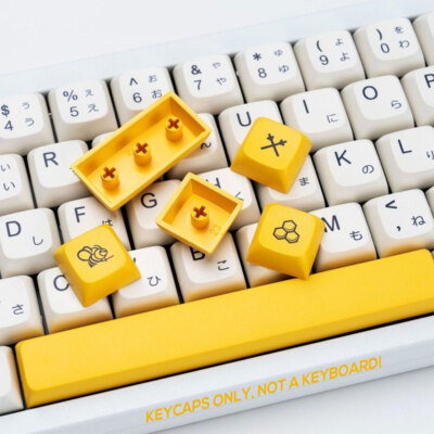Yellow Bee Milk Keycap PBT XDA Profile 140keys for Cherry MX