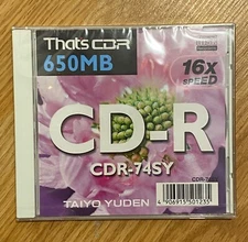 NEW Taiyo Yuden That’s CD-R Professional High Quality Blank Disc 650mb CDR-74SY