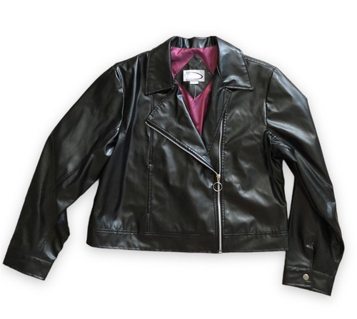 Vintage Retro Rave Angel’s Motorcycles Moto Faux Leather Jacket XL - Picture 2 of 4