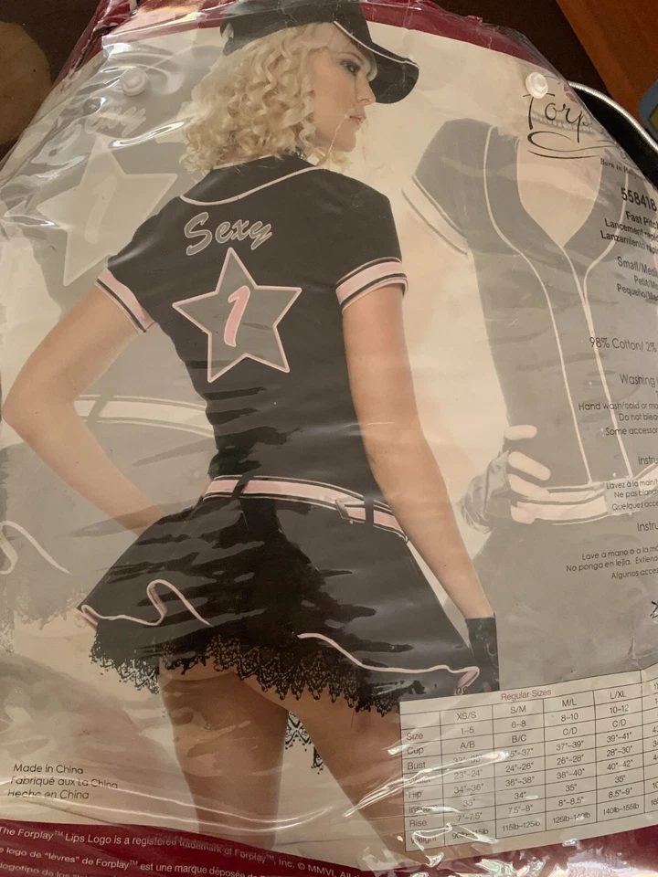 性感Forplay本垒打棒球运动员黑色粉红色服装558418 — 第 2/2 张图片