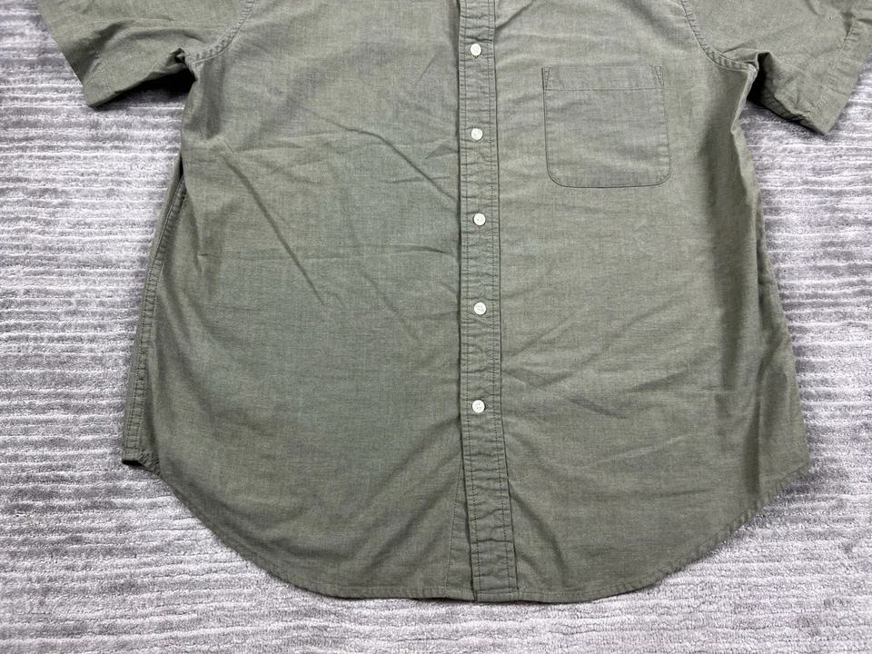 Camisa ZINC Mujer Grande Verde CHAMBRAY Manga Corta Botón Delantero Foto 3 de 4