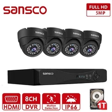 5MP 8Ch DVR Wired Outdoor CCTV Camera System Surveillance Night Vision with 500G
