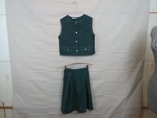 Vintage Sears Size Small S Western Square dance Two piece Sage Green