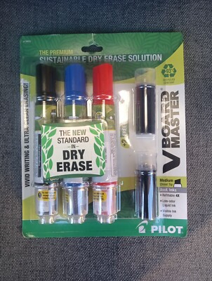Pilot VBoard 3pk Dry Erase Marker Multicolored with Bonus 2 Refills