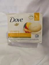 Dove Glowing Gentle 3 Bars Soap Mango/Almond Butter ~ 3.17 oz New Sealed