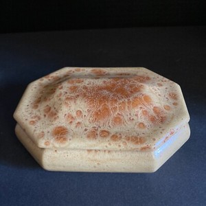 Trinket Box Ceramic with Lid Signed Wanda Vintage