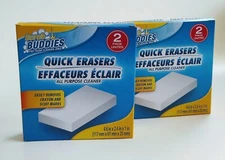 (2) Scrub Buddies Quick Erasers All Purpose Cleaner For Tough Cleaning Jobs