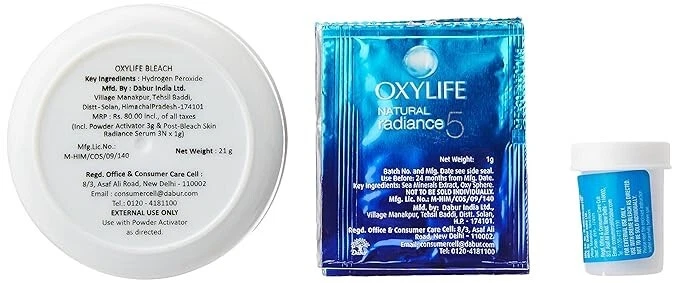 Suero Dabur OxyLife Natural Radiance 5 Crema Blanqueador Oxígeno Potencia Resplandor Piel Foto 3 de 4