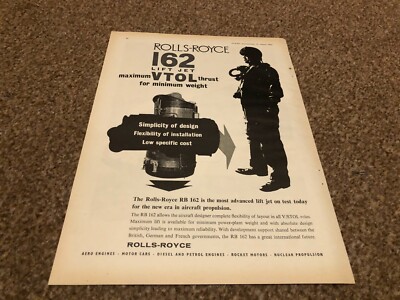 AC73 WERBUNG 11X8 ROLLEN-ROYCE RB162 LIFT JET MAXIMALER VTOL SCHUB