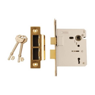 3 Hebel Flügelschloss - Messing (63 mm und 75 mm) DALE Hardware (Easy Reverse) Muschel verpackt