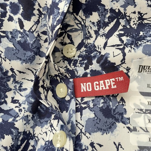 Duluth Trading Women Plus Sz XL Blue Floral Abstra Button Up Tunic Shirt Wrinkle - Picture 12 of 12