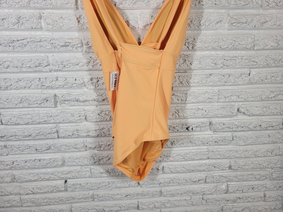 Old Navy Womens Swimsuit Extra Large XL One Piece Orange Criss Cross