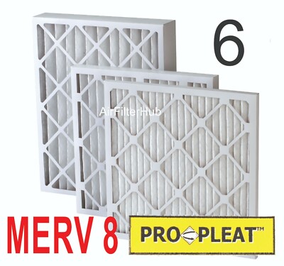 (6 Pack) MERV 8 FMI Pro-Pleat Pleated Filters Furnace HVAC 1'' 2'' 4'' Box Bulk