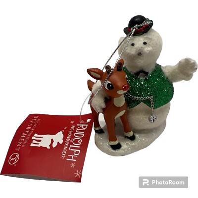 Dept. 56 Rudolph and Sam the Snowman Figurine New w/Tag 4020977