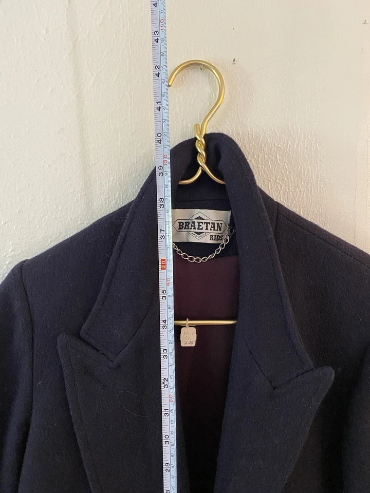 Braetan Womens Size 12 Navy Double Breasted Pea Coat Jacket - Image 4 of 4