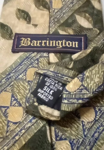 Barrington Necktie, 57"X3.75", Earth Tones, Art Deco, Striped. SB-7 - Picture 3 of 5