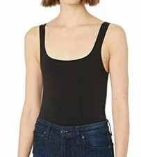 Only Hearts L3843 Black Cotton Lycra Square Neck Bodysuit Women's Size Small